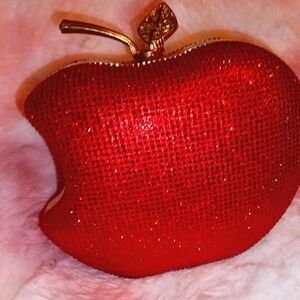 Red Crystal Apple Clutch Bag - Women